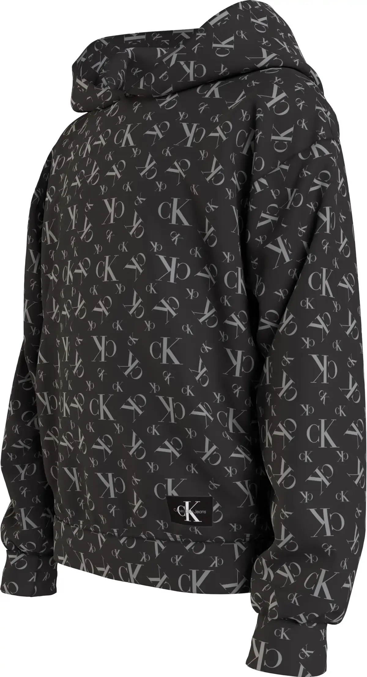 Calvin Klein MONOGRAM GRID AOP HO Erkek Siyah Hoodie