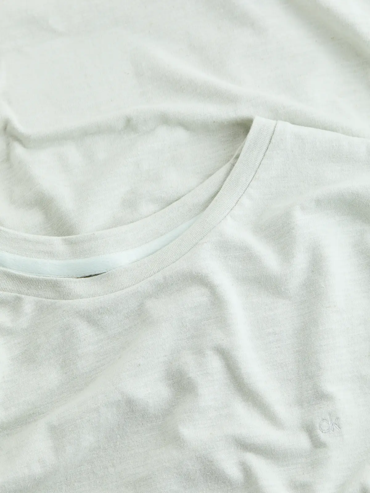 Calvin Klein LINEN COTTON T-SHIRT Yeşil Erkek Tişört