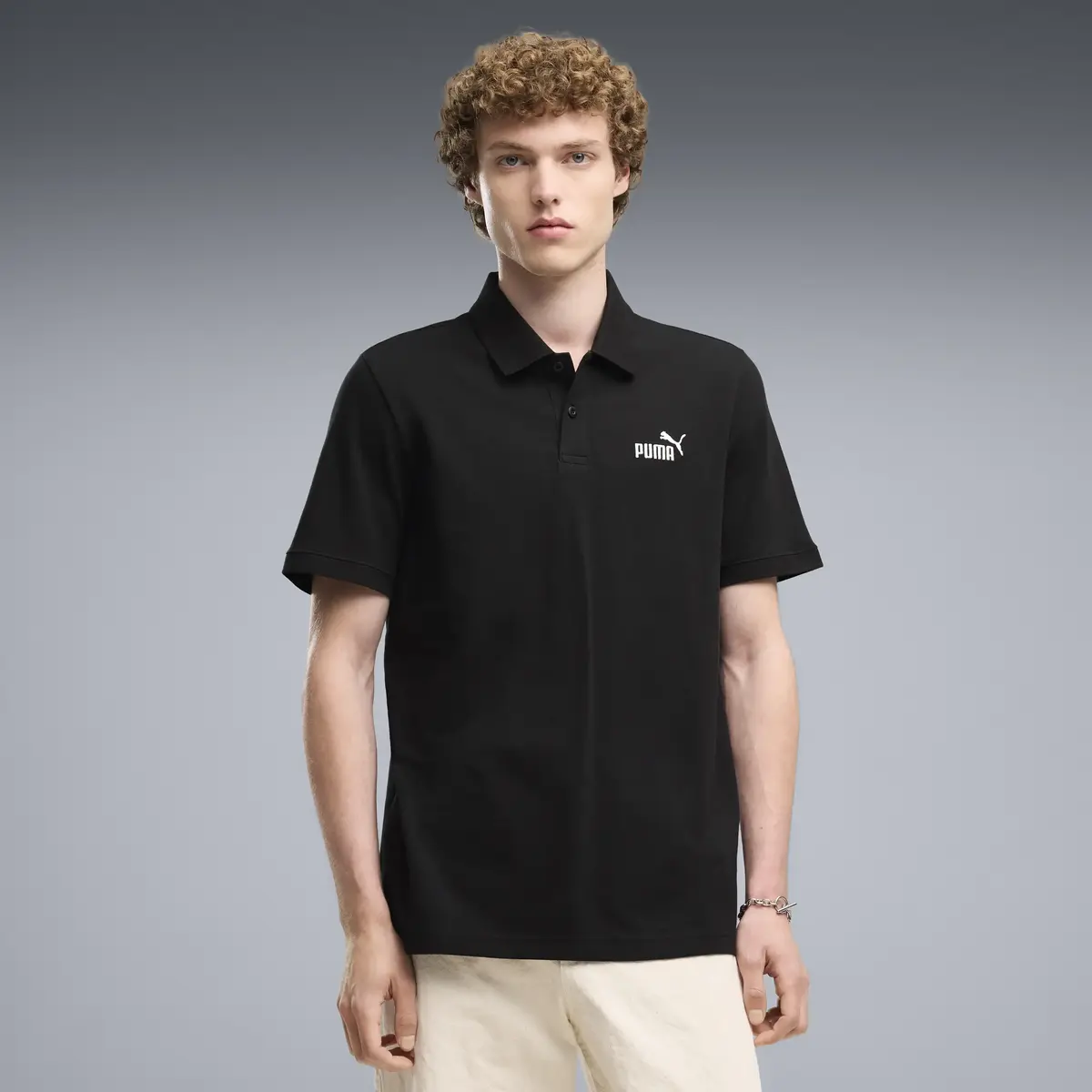 Puma ESS No. 1 Logo Pique Polo Siyah Erkek T-Shirt