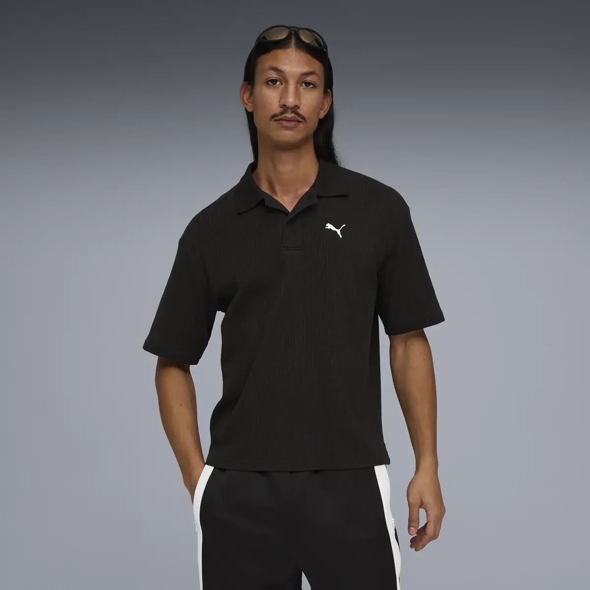 Puma WARDROBE ESS Boxy Polo Siyah Erkek Polo T-Shirt