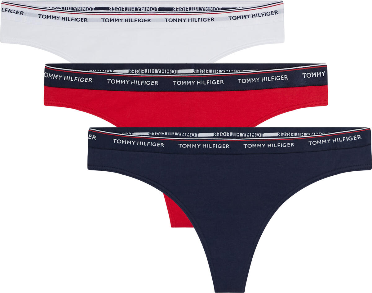 Tommy Hilfiger 3P THONG Kadın Siyah Tanga Set