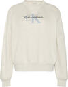Calvin Klein LS MONOLOGO FRENCH TERRY RLXD CN Gri Kadın Sweatshirt