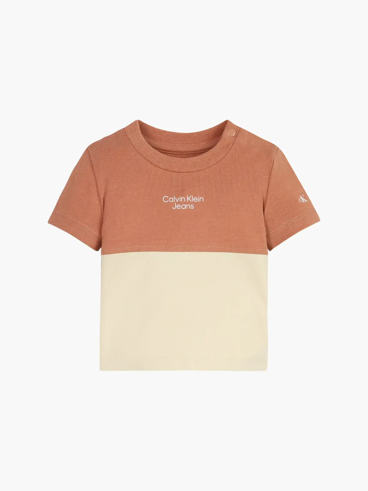 Calvin Klein COLOUR BLOCK SS T-SH Bebek Kahverengi T-Shirt