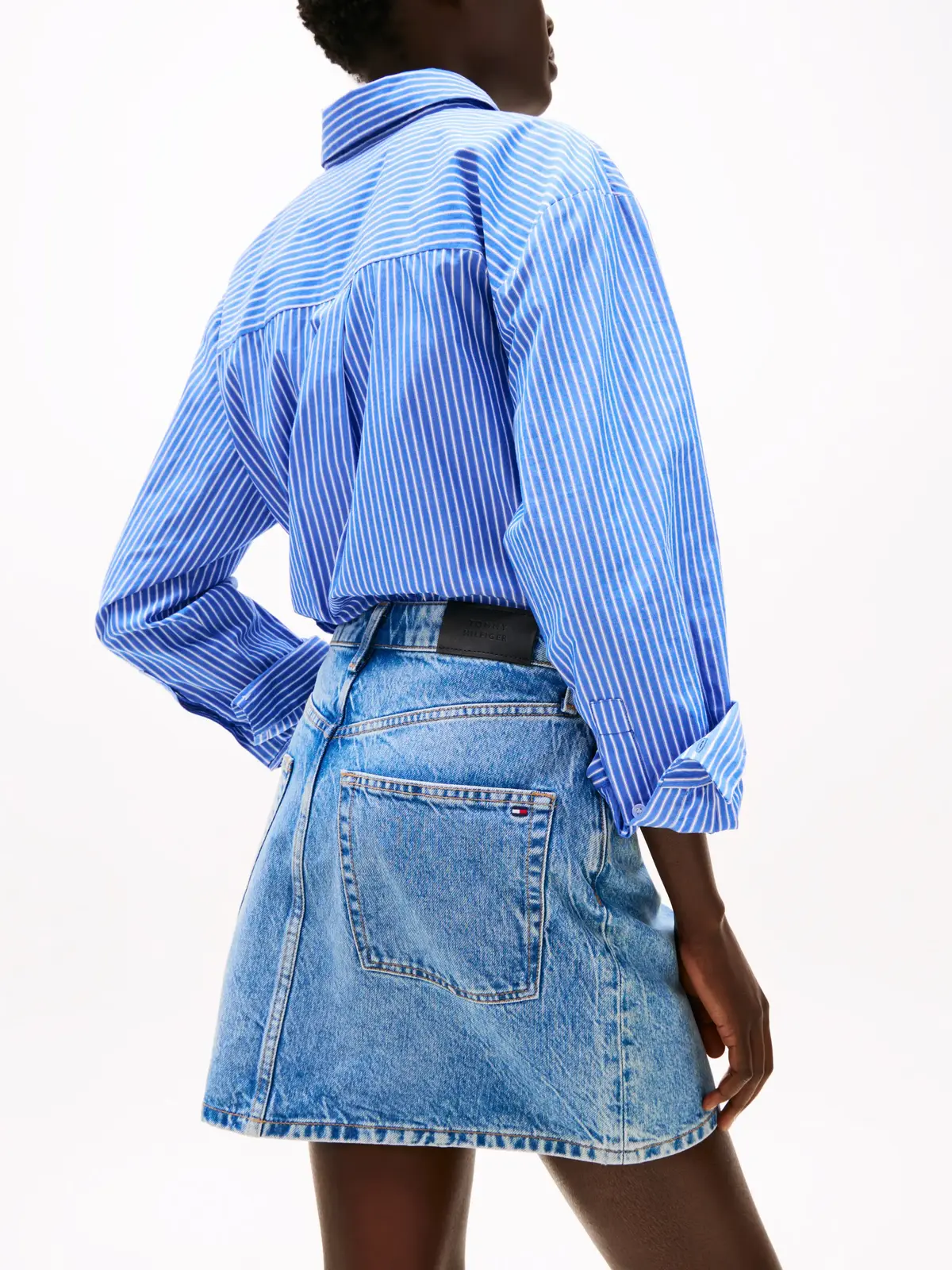 Tommy Hilfiger DNM MINI SKIRT HW AL, 1A8 Mavi Kadın Elbise-Etek