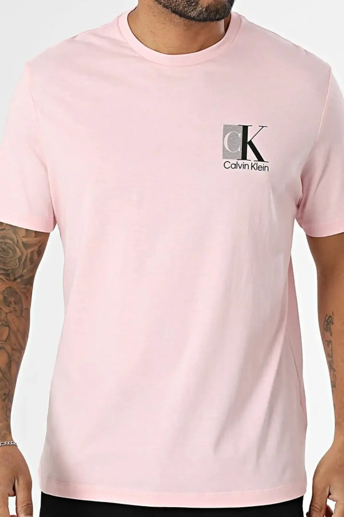 Calvin Klein SS 30s EU SP CK ABSTRACT GRAPHIC Pembe Erkek Tişört