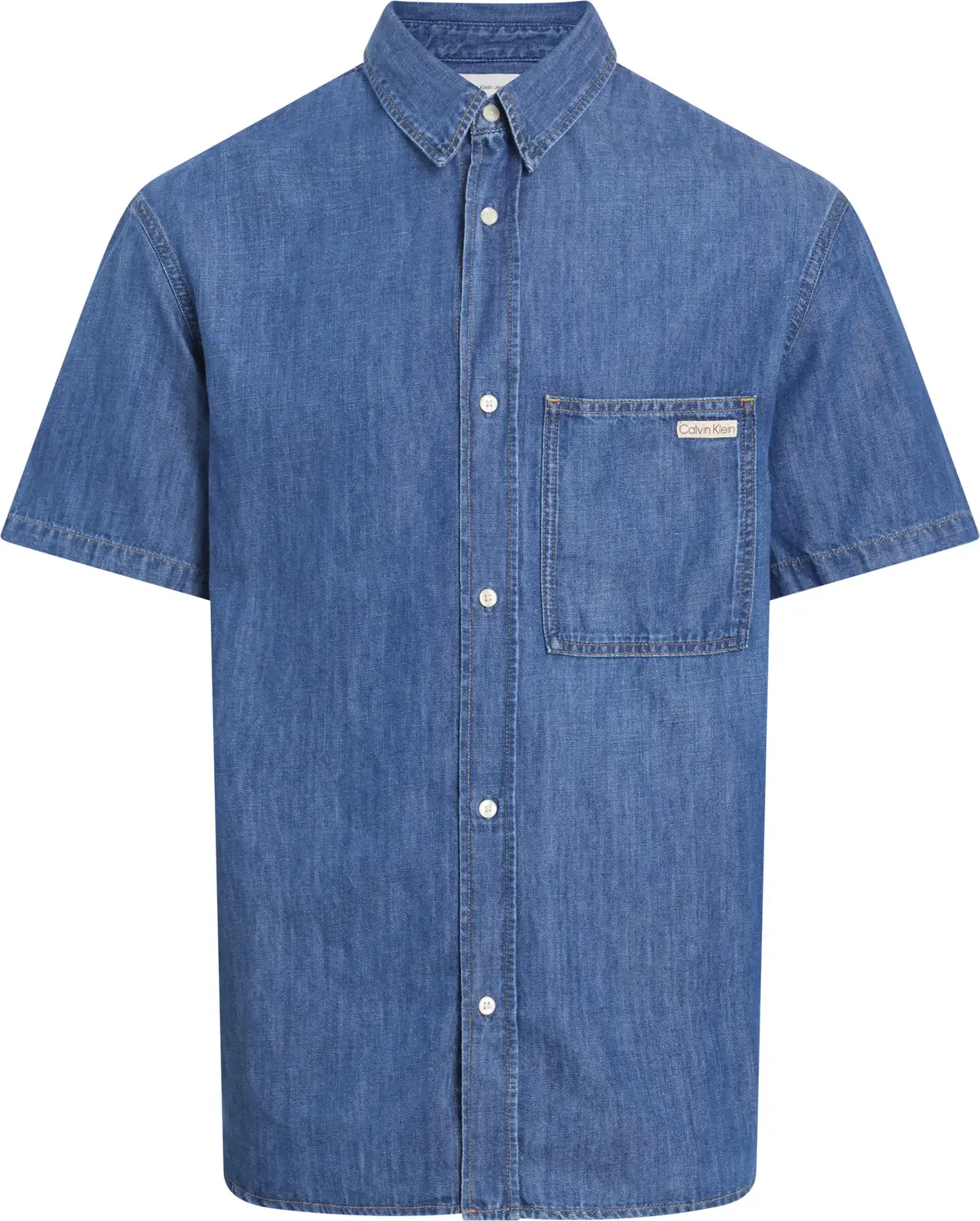 Calvin Klein REGULAR SS DENIM SHI, 1A4 Mavi Erkek Gömlek