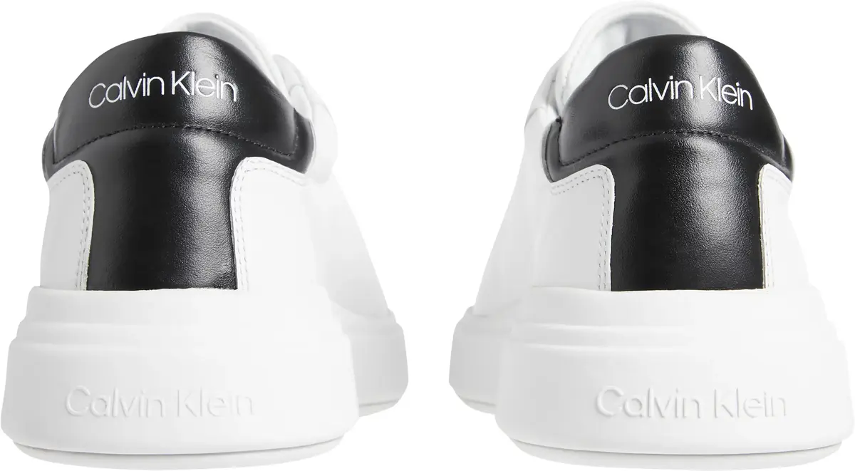 Calvin Klein LOW TOP LACE UP LTH, 0K9 Beyaz Erkek Günlük Spor Ayakkabı