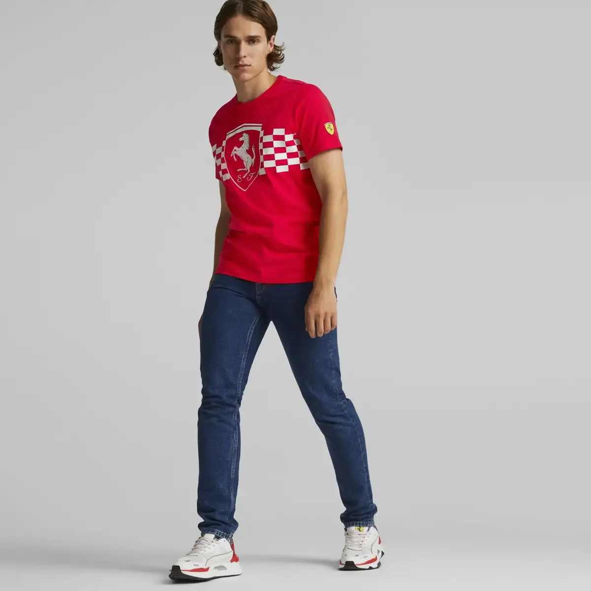 Puma Ferrari Race Ton Shield Tee Kırmızı Erkek T-Shirt