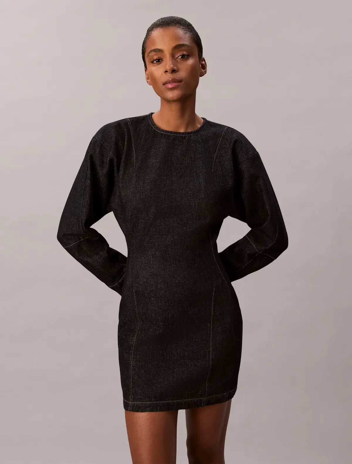 Calvin Klein ARTICULATED DRESS Lacivert Kadın Kot Mini Elbise