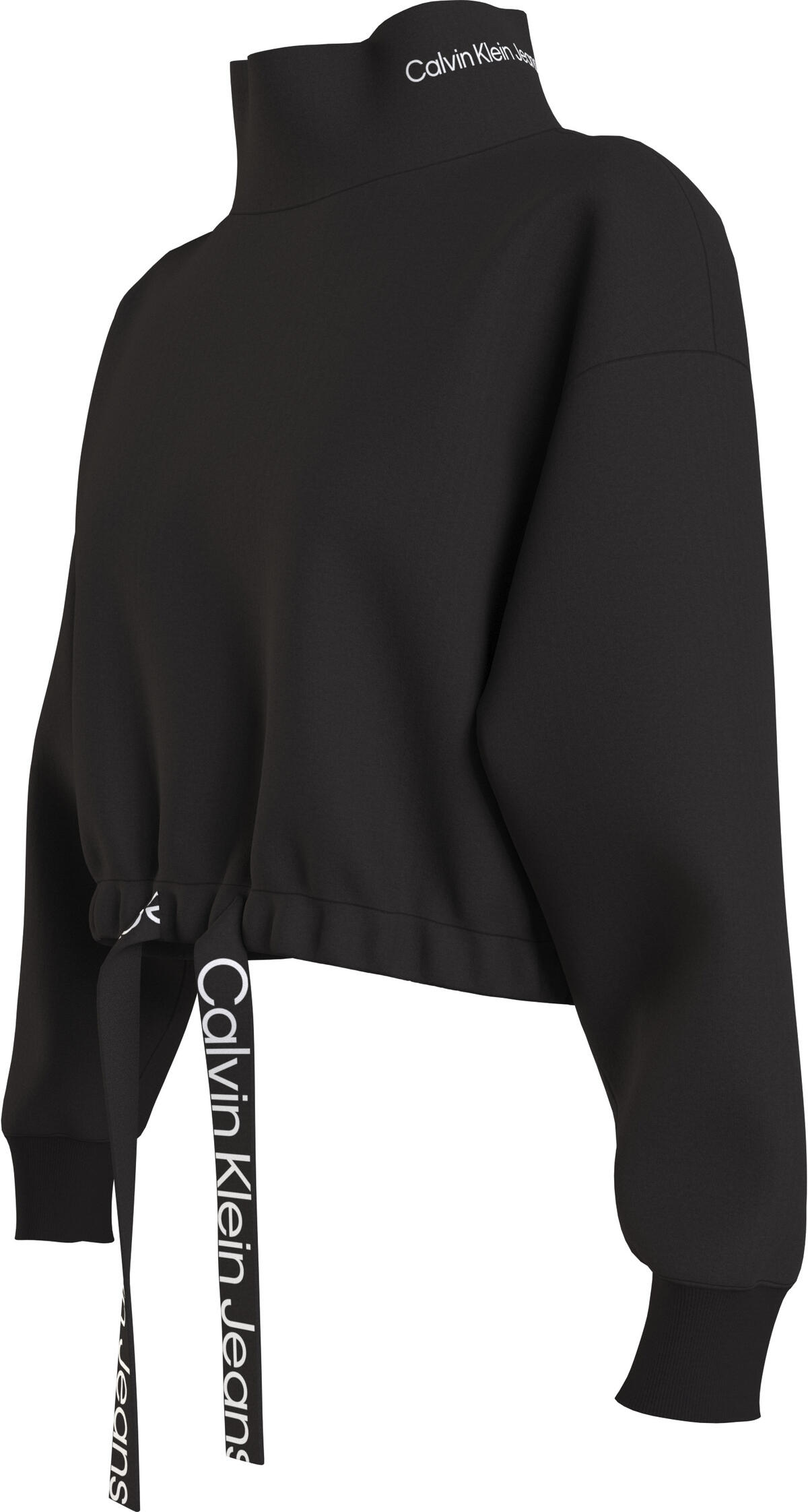 Calvin Klein WAIST DRAWCORD ROLLN Kadın Siyah Sweatshirt