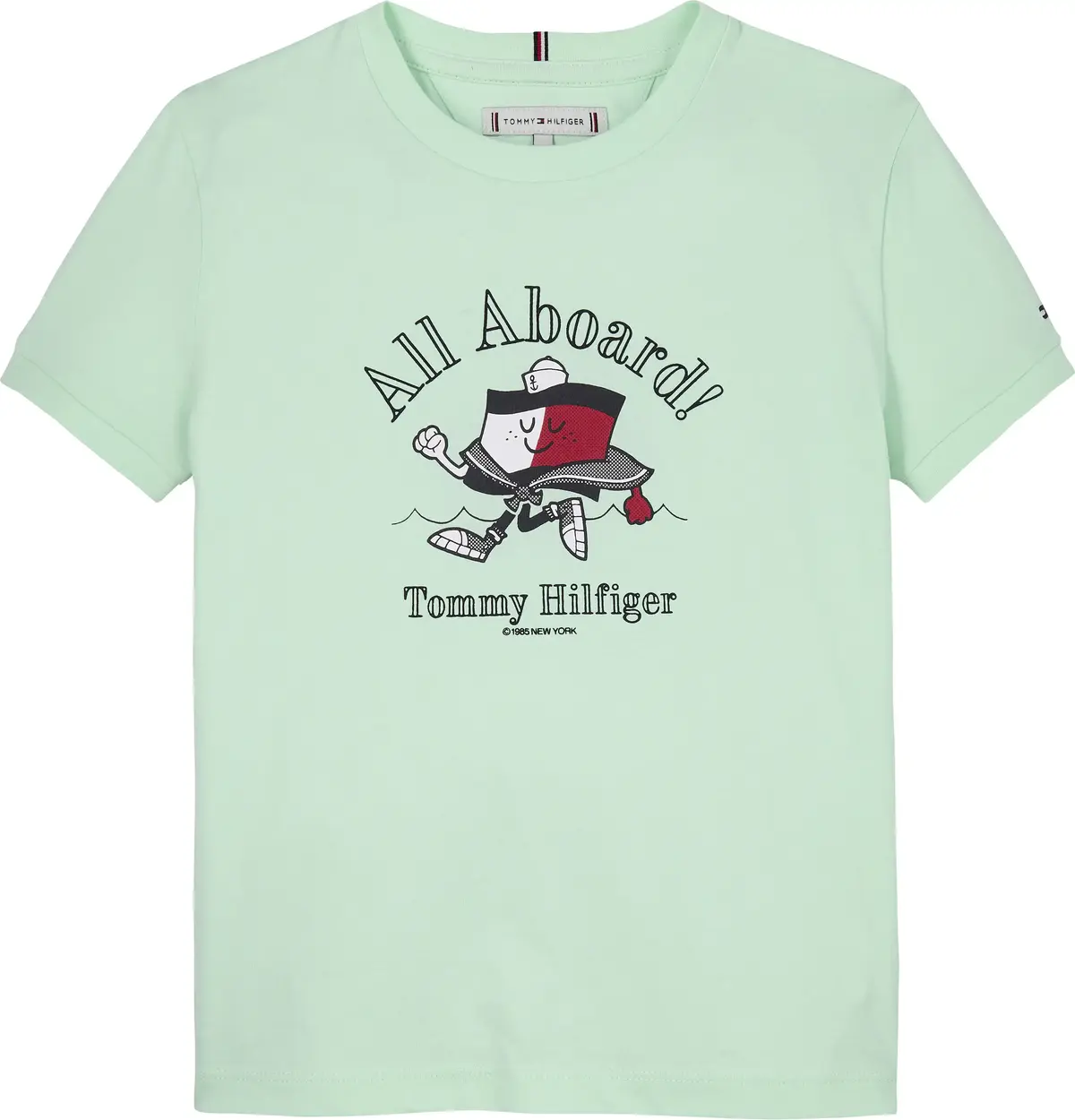 Tommy Hilfiger FLAG MASCOT TEE SS, LZY Yeşil Kız Çocuk T-Shirt & Polo