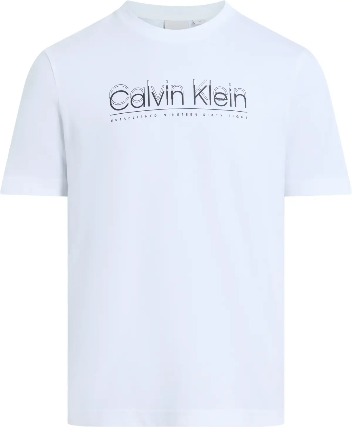 Calvin Klein CP-DOUBLE LOGO T-SHI, YAF Beyaz Erkek T-Shirt & Polo