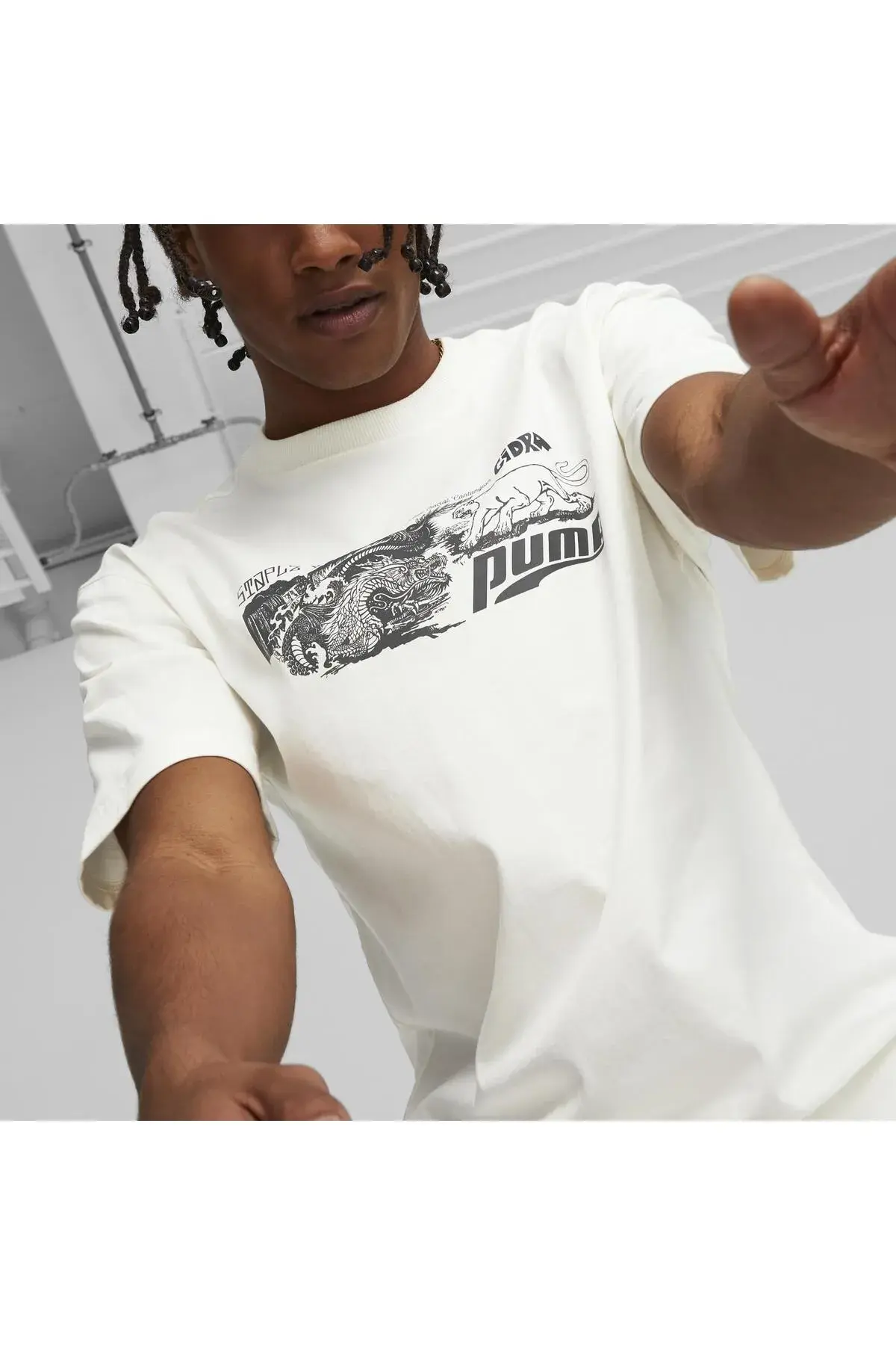 PUMA X STAPLE Graphic Tee Warm Kırık Beyaz Erkek T-Shirt