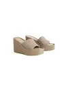 Calvin Klein WEDGE 70 SNDL CANV, PBO Bej Kadın Sandalet
