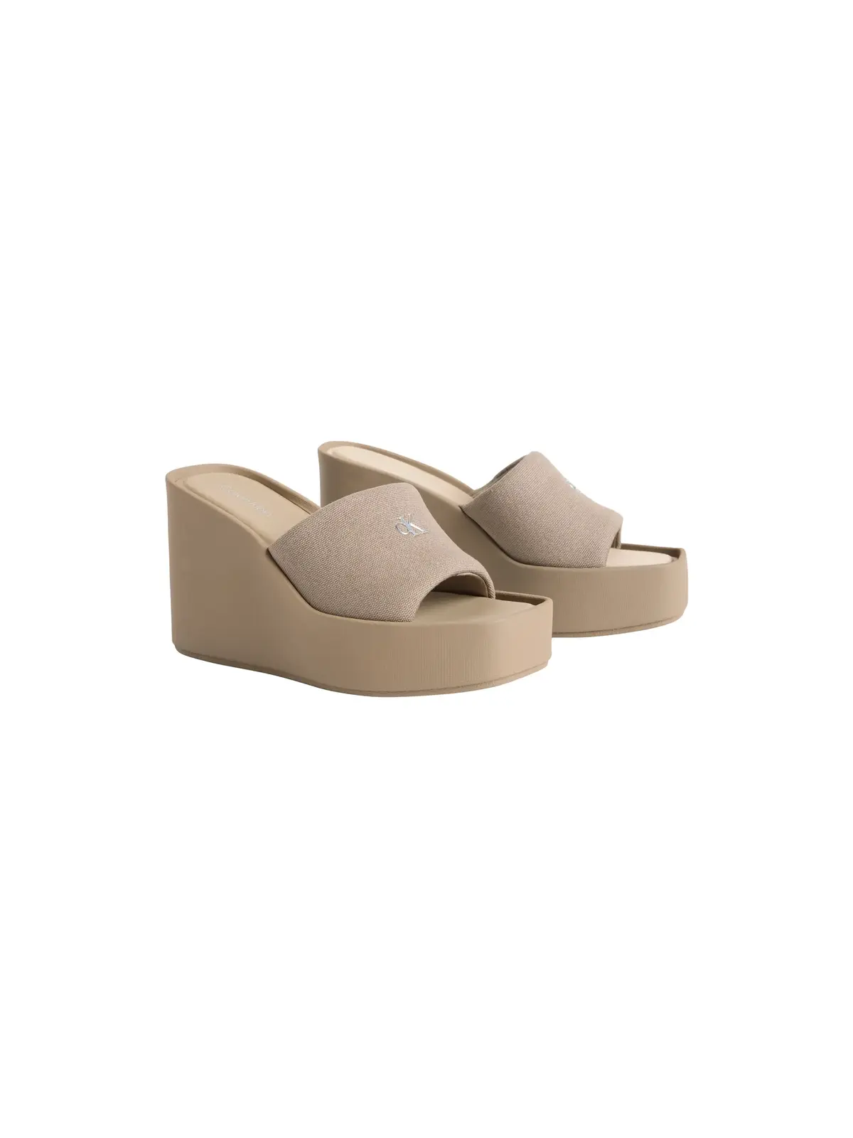 Calvin Klein WEDGE 70 SNDL CANV, PBO Bej Kadın Sandalet