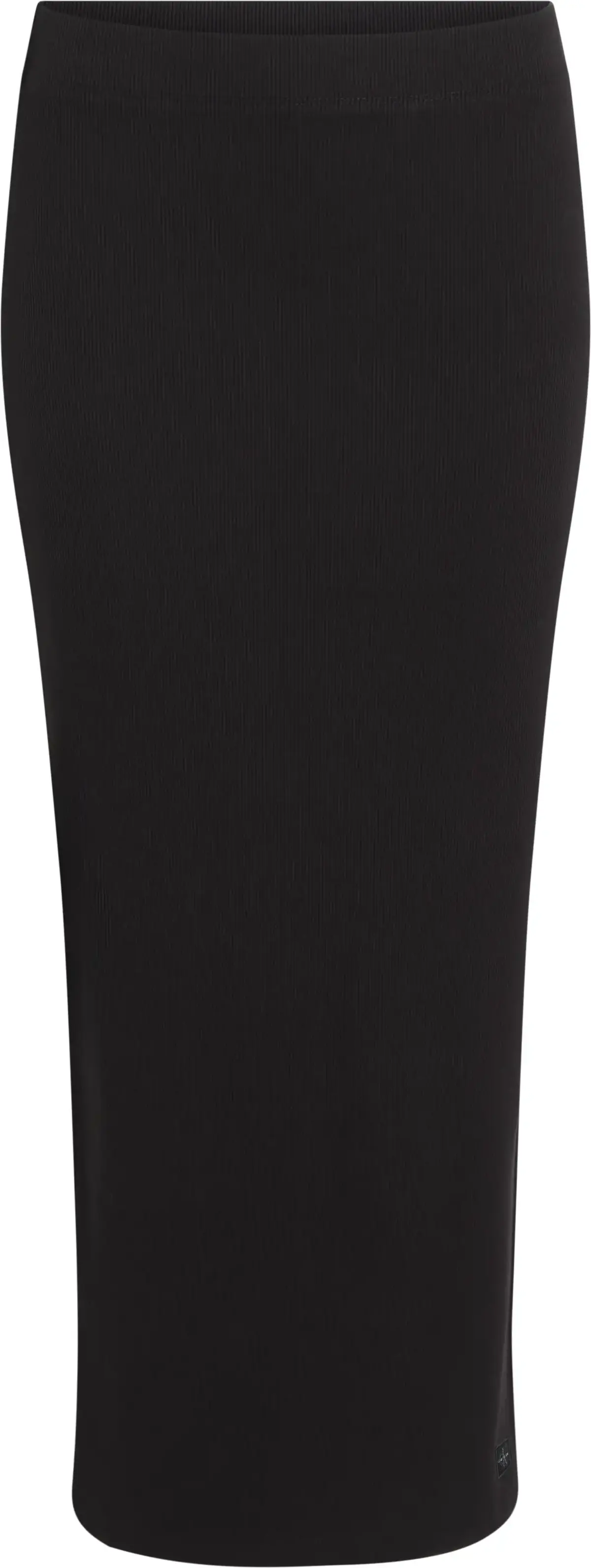 Calvin Klein WOVEN LABEL RIB SKIR, BEH Siyah Kadın Elbise-Etek