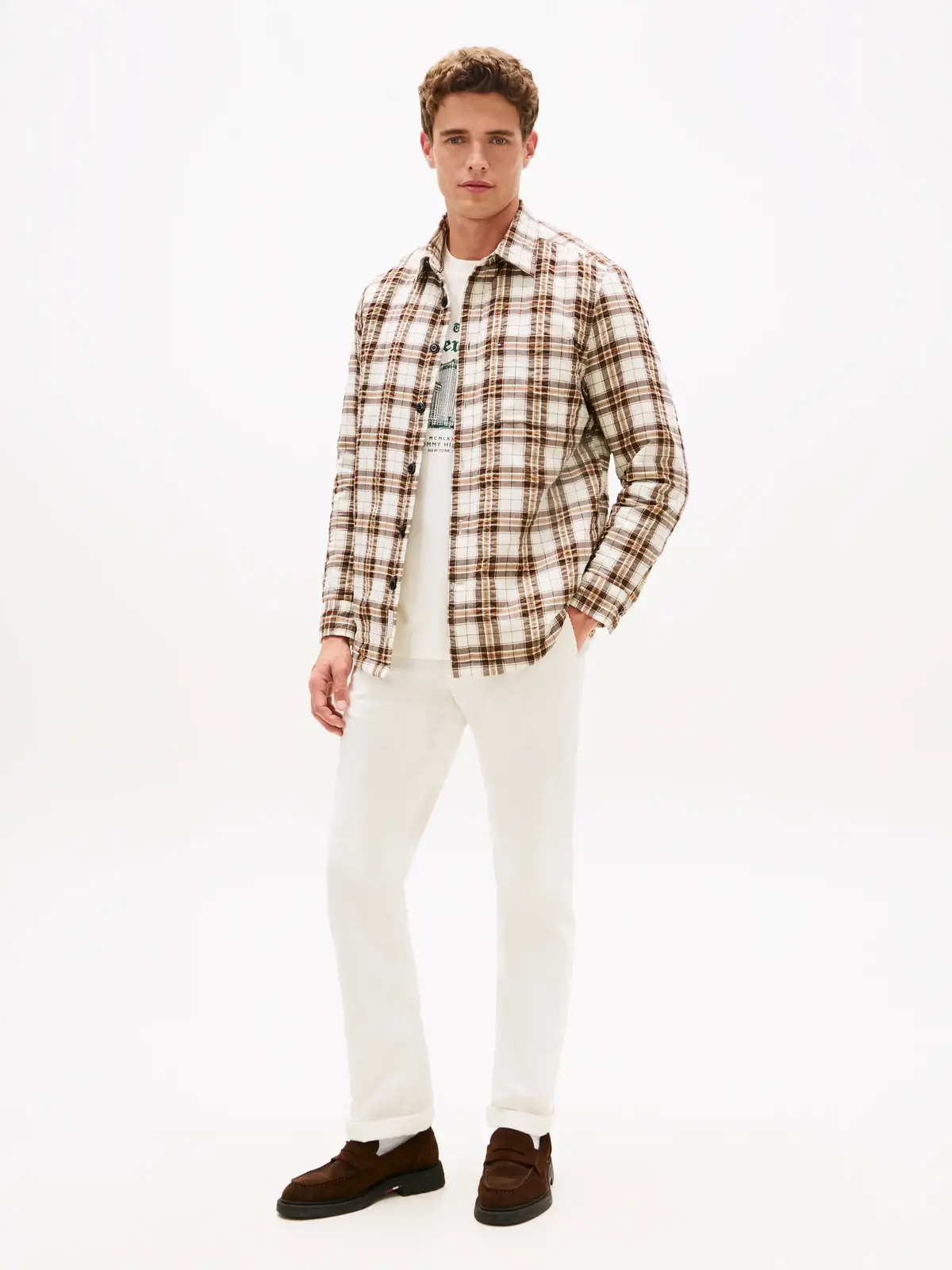 Tommy Hilfiger PADDED RLX OVERSHIRT, 0M7 Kahverengi Erkek Gömlek