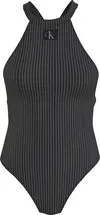 Calvin Klein ONE PIECE HIGH NECK- Kadın Siyah Mayo