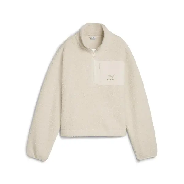 Puma CLASSICS Winterized Half-Zip Kırık Beyaz Kadın Sweatshirt