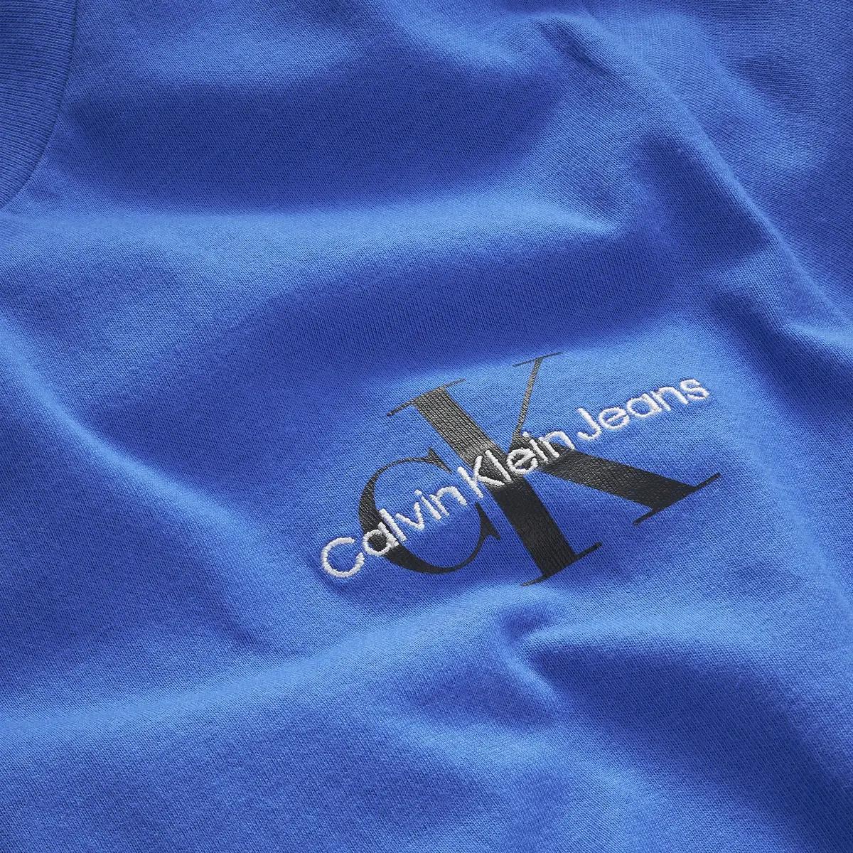 Calvin Klein CHEST MONOGRAM TOP Erkek Mavi T-Shirt