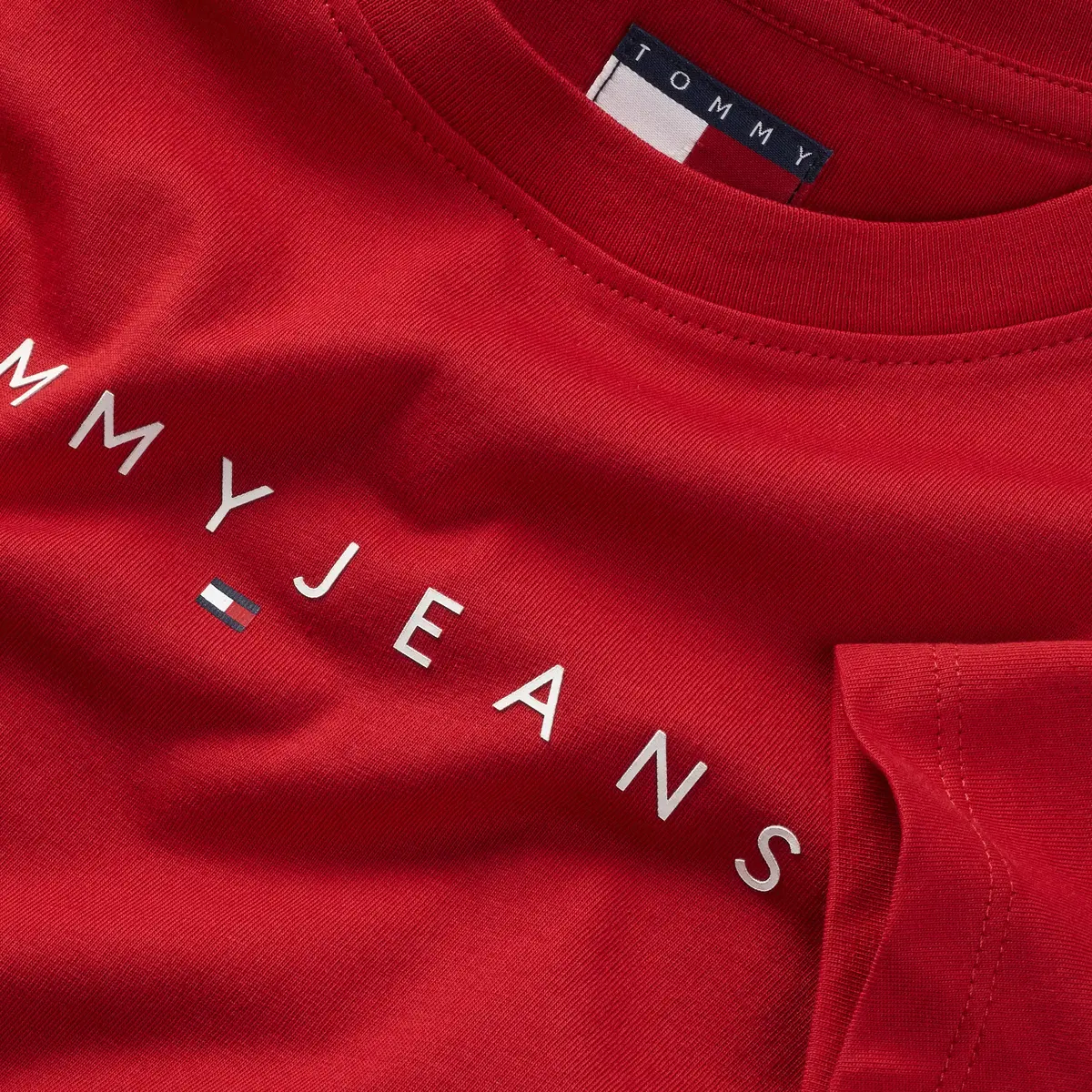 Tommy Hilfiger TJW SLIM LINEAR TEE, XME Kırmızı Kadın T-Shirt & Polo