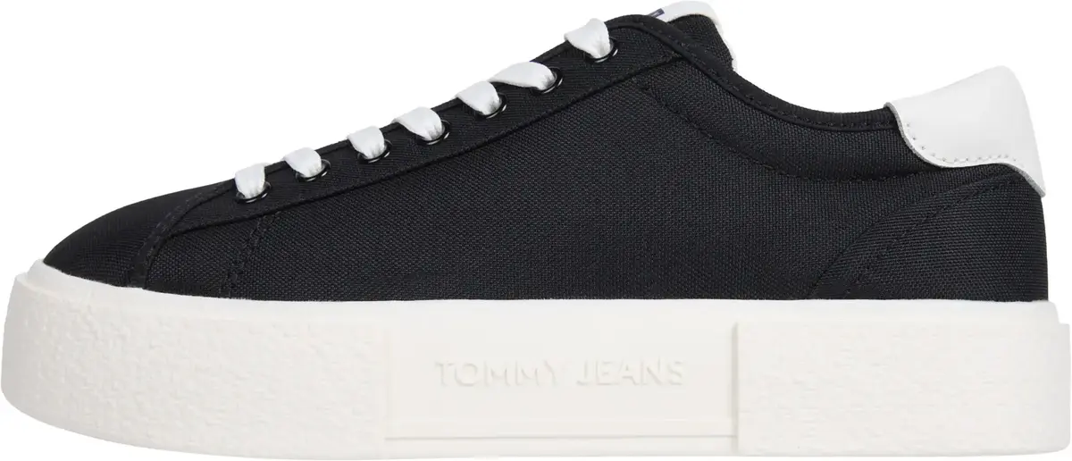 Tommy Hilfiger TJW FLATFORM CANVAS, BDS Siyah Kadın Spor Ayakkabı & Sneaker