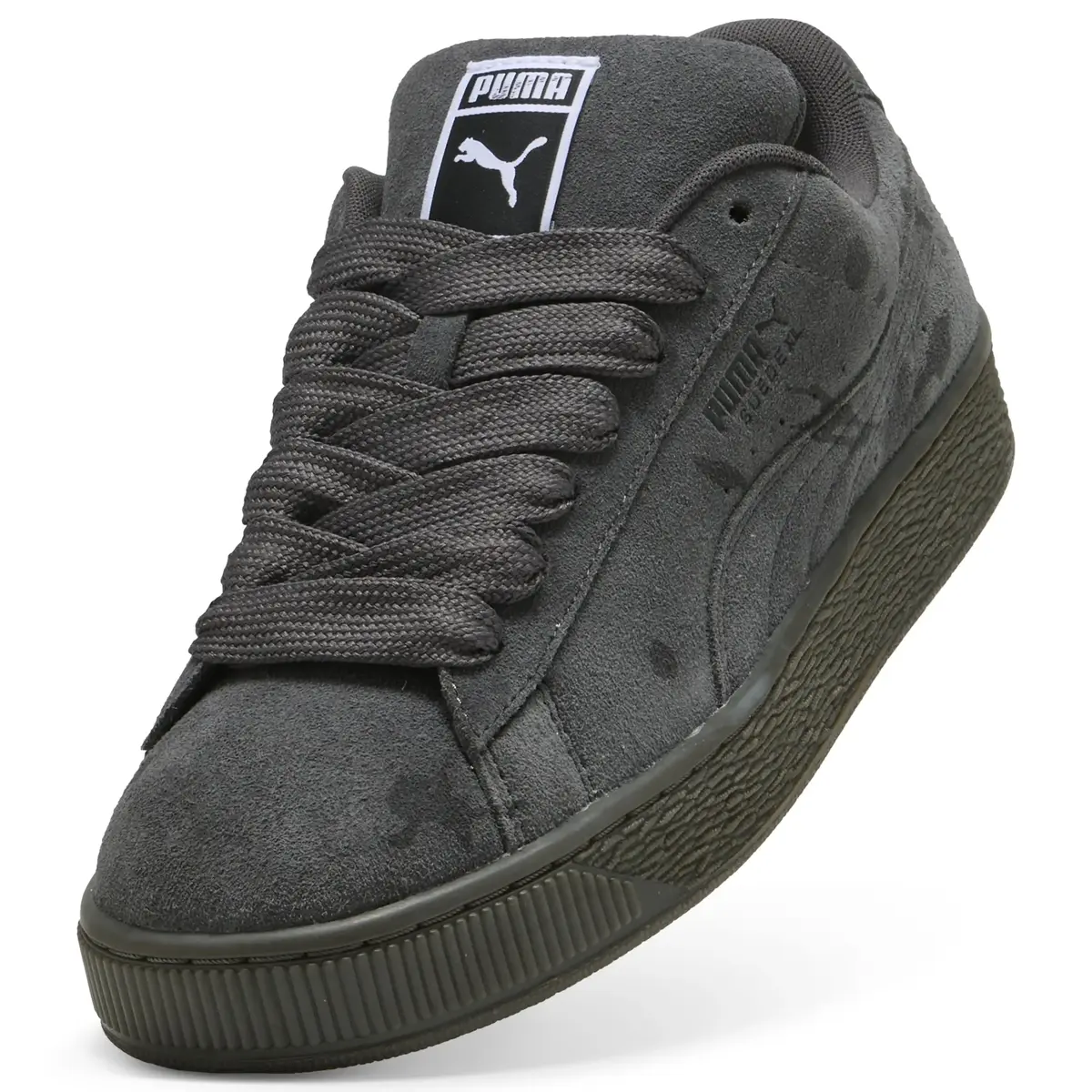 Puma Suede XL Splatters Gri Kadın Günlük Spor Ayakkabı