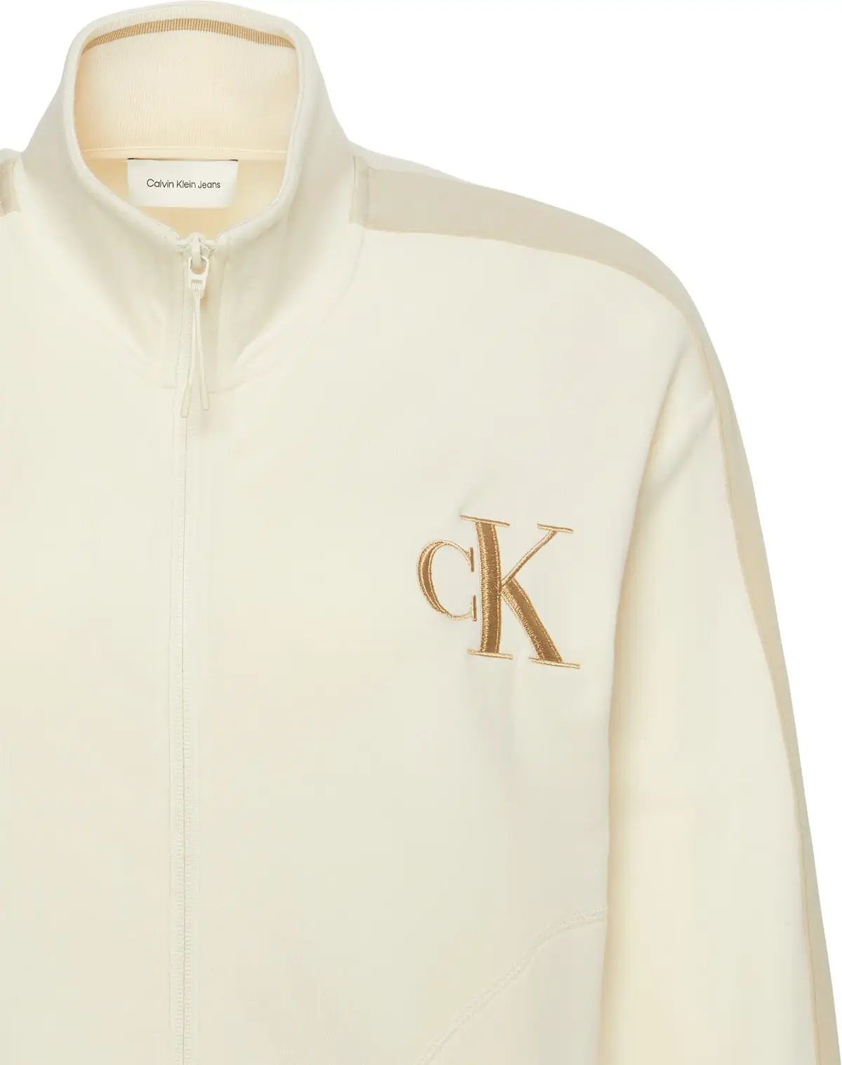 Calvin Klein LS STRETCH TERRY FZ TRACK JACKET Kadın Krem Sweatshirt