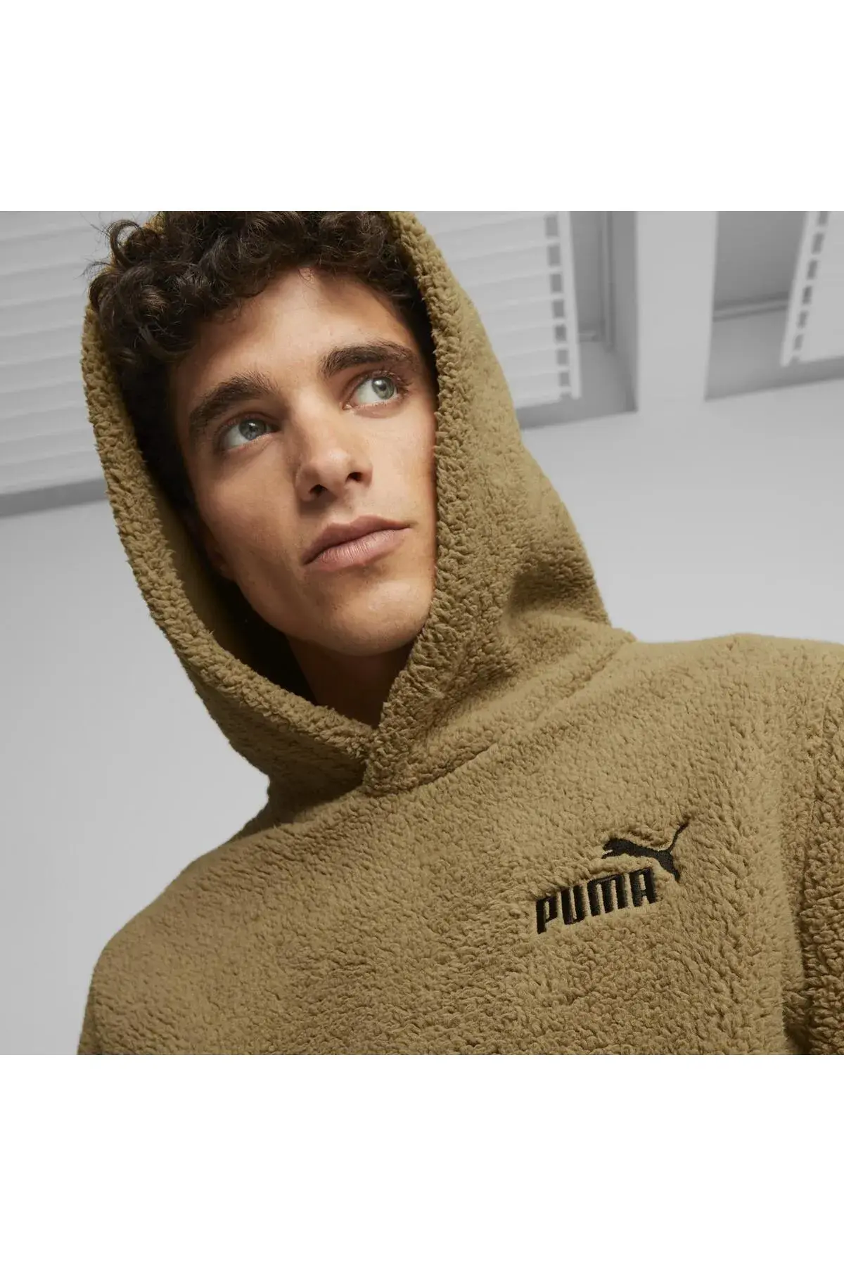 Puma ESS ELEVATED Sherpa Hoodie Kahverengi Erkek Hoodie