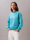 Calvin Klein LS MONOLOGO FRENCH TERRY RLXD CR Yeşil Kadın Sweatshirt