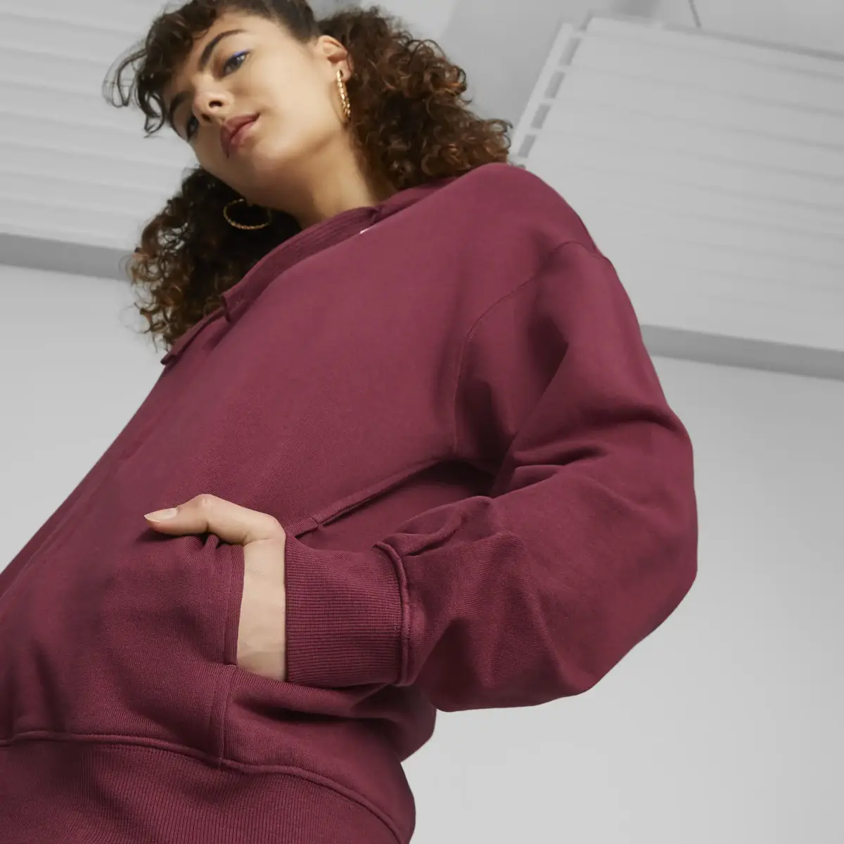 Puma HER Full-Zip Hoodie TR Bordo Kadın Hoodie