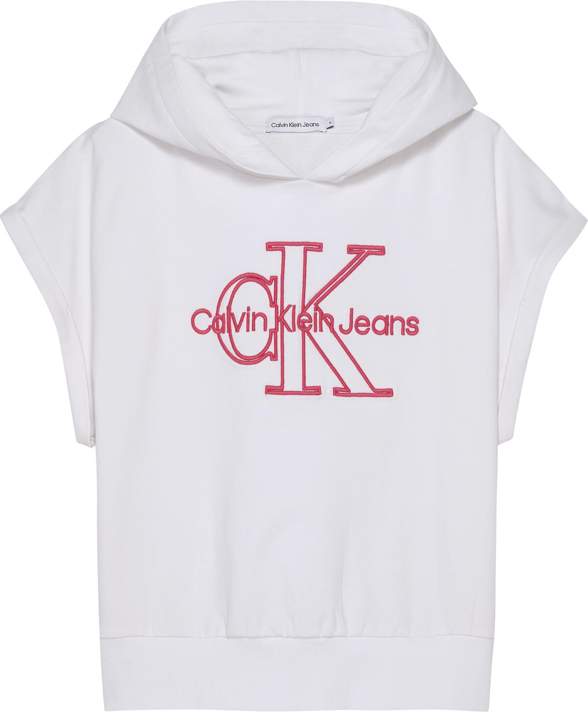 Calvin Klein MONOGRAM EMBROIDERY Kadın Beyaz Hoodie