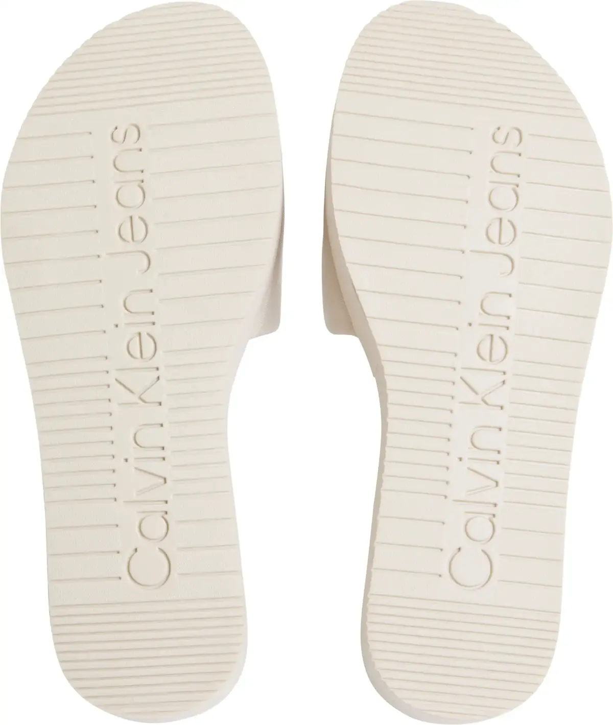 Calvin Klein FLATFORM SANDAL SLID, AEO Krem Kadın Terlik