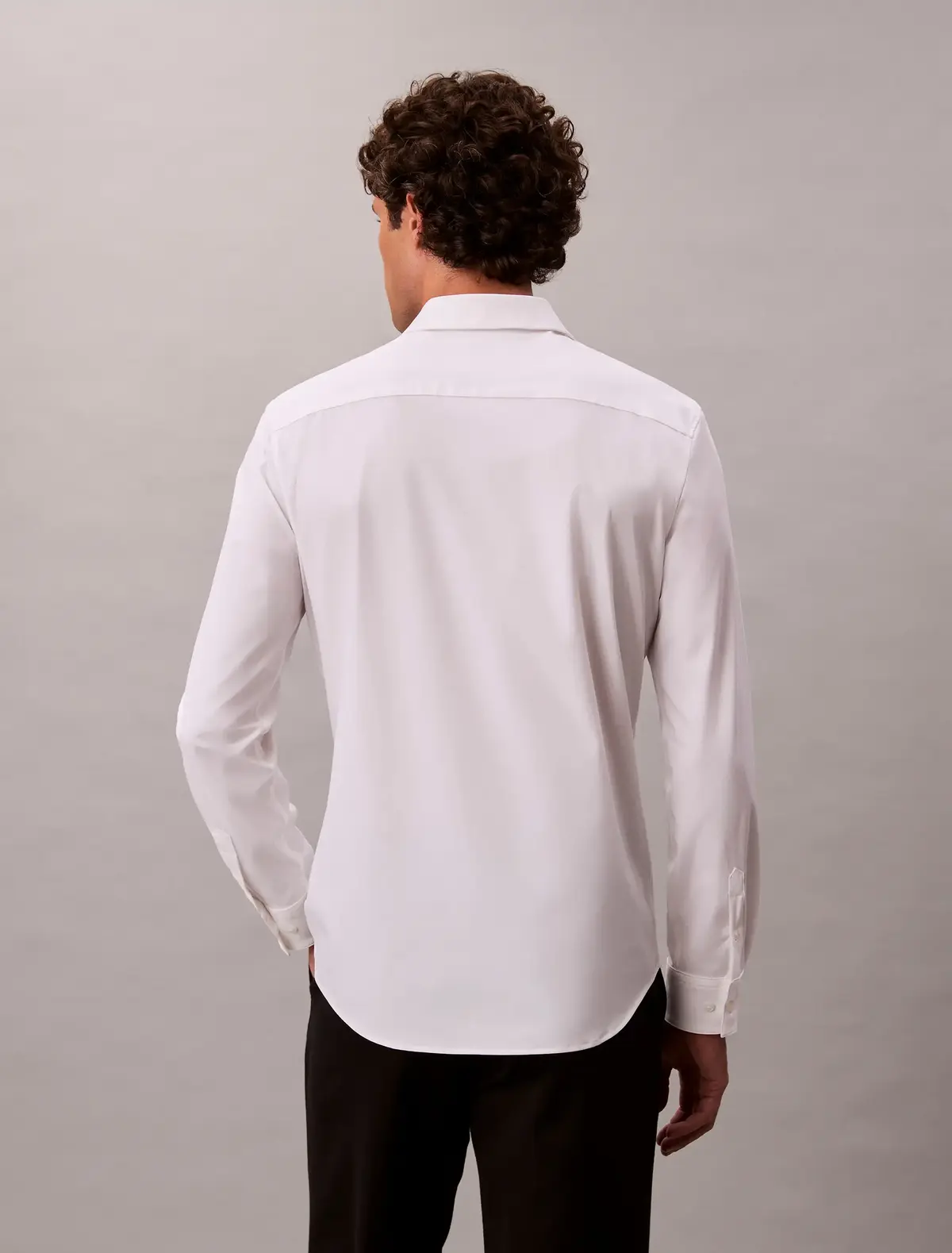 Calvin Klein LS TECH STRETCH SLIM Beyaz Erkek Gömlek