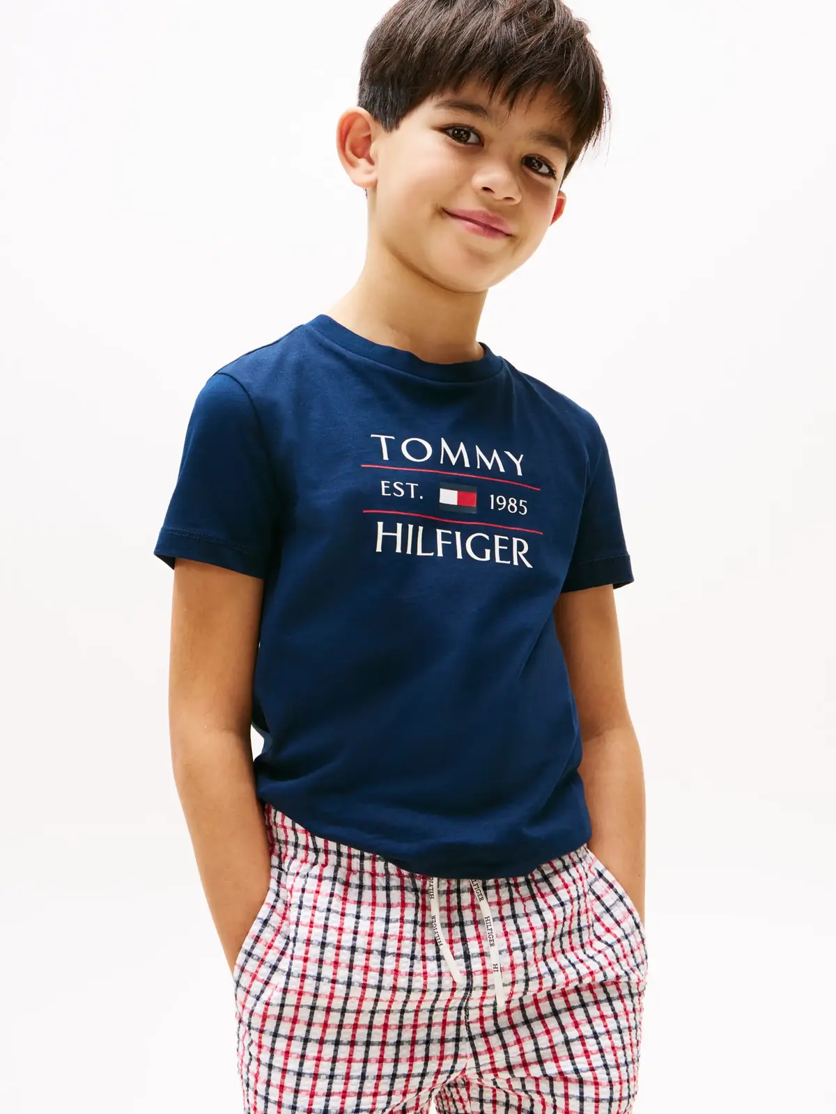 Tommy Hilfiger TOMMY FLAG HILFIGER, C1G Lacivert Erkek Çocuk T-Shirt & Polo