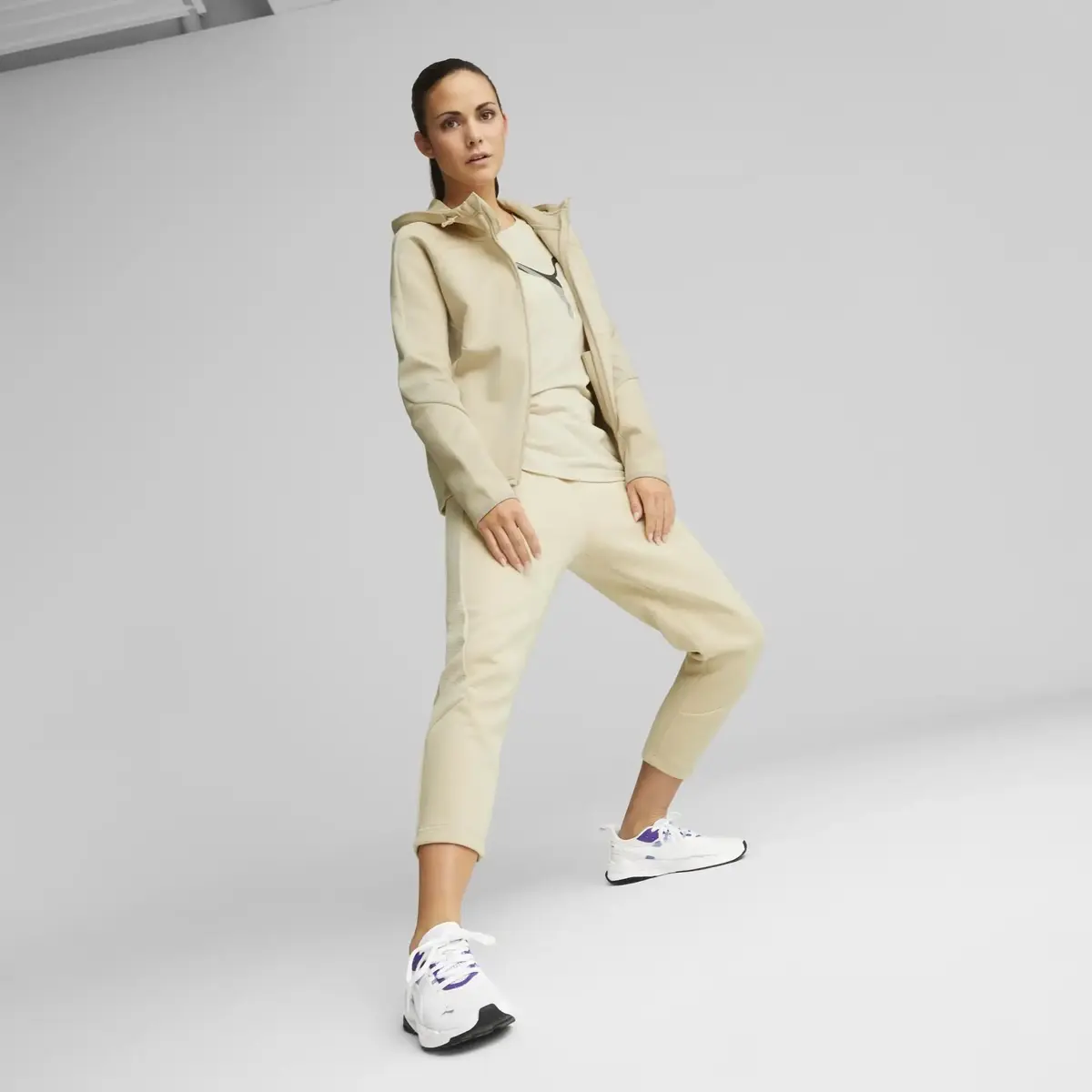 Puma EVOSTRIPE Full-Zip Hoodie Granola Kadın Hoodie
