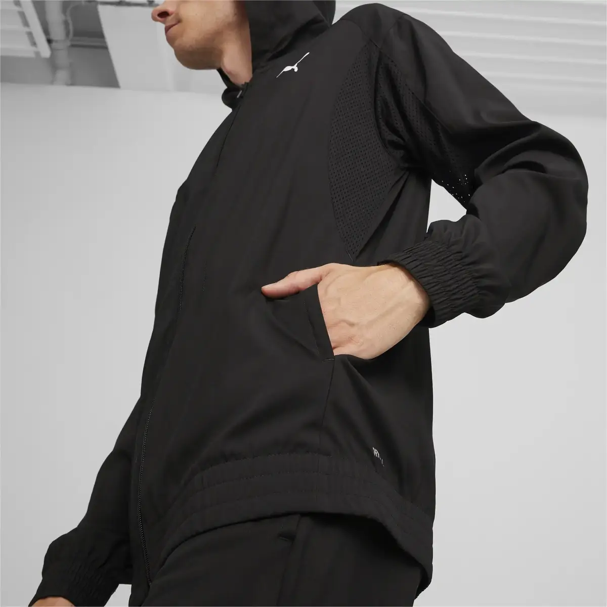 Puma FIT Woven Full Zip Jacket Siyah Erkek Fermuarlı Ceket