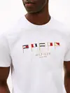 Tommy Hilfiger HILFIGER MULTI FLAGS, YBR Beyaz Erkek T-Shirt & Polo