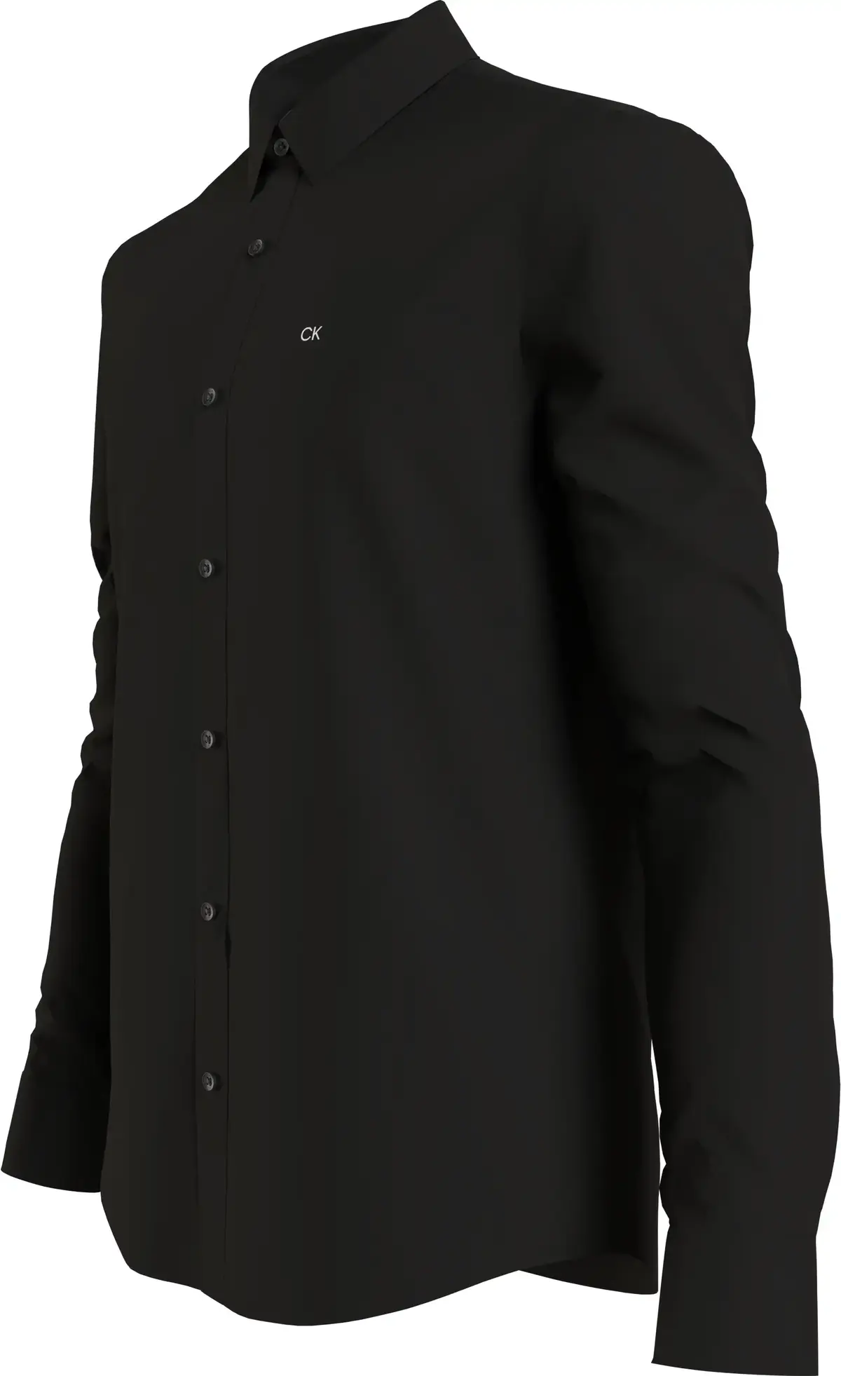 Calvin Klein POPLIN STRETCH SLIM, BEH Siyah Erkek Gömlek