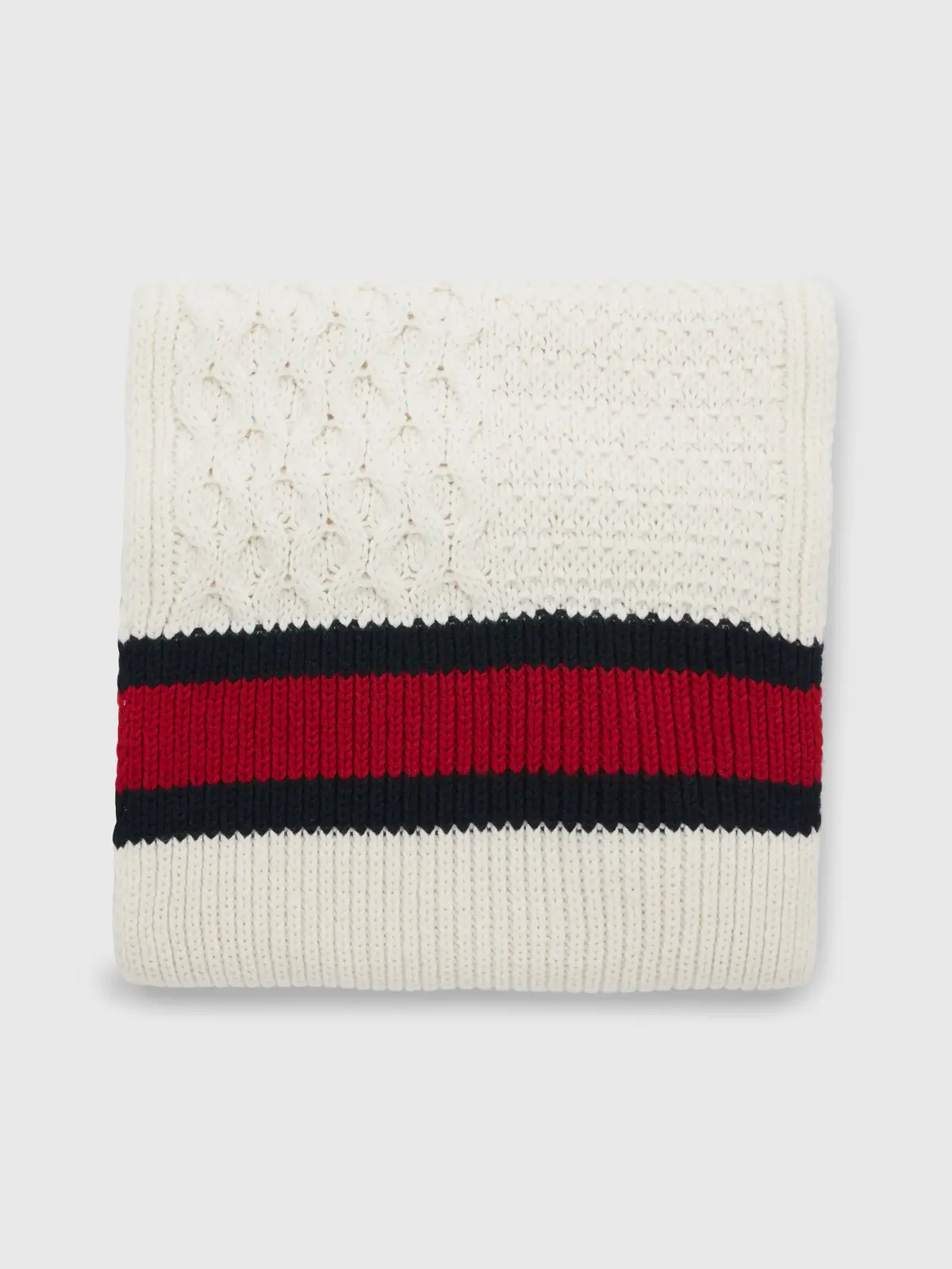 Tommy Hilfiger TH PREMIUM CABLE KNI Erkek Krem Atkı