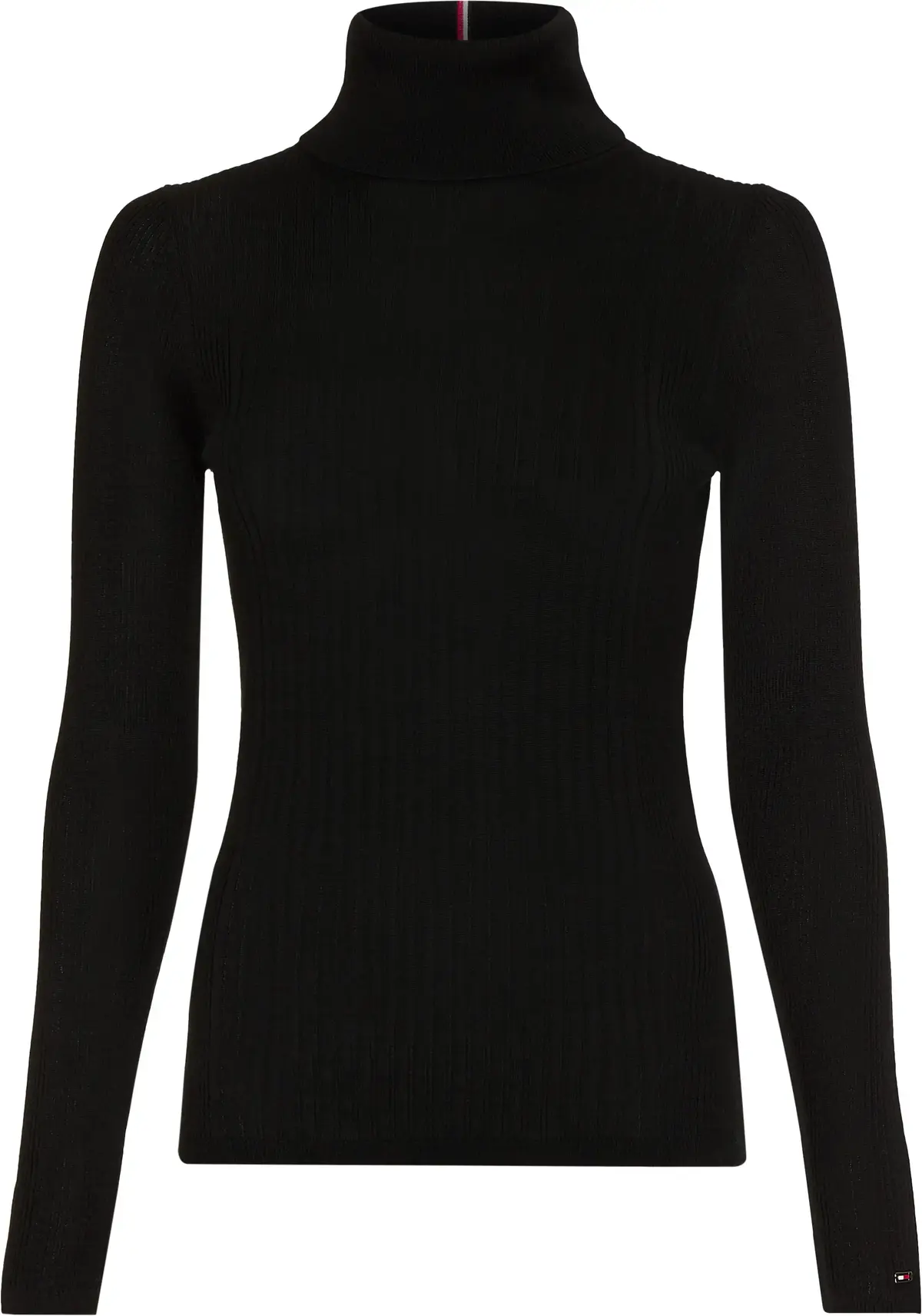 Tommy Hilfiger LYOCELL SILK ROLL-NK Kadın Siyah Kazak