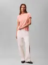 Calvin Klein SS SUPIMA JERSEY EMB Pembe Kadın Tişört