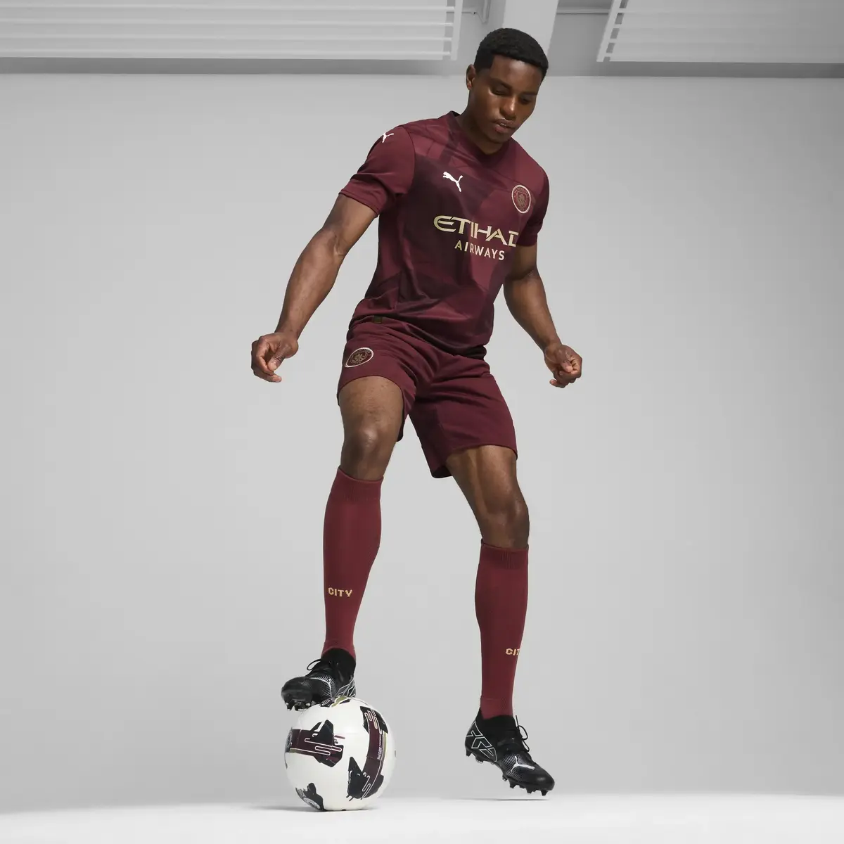 PUMA MCFC Third Jersey Replica Bordo Erkek Forma