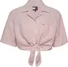 Tommy Hilfiger TJW CRP LINEN SS SHI, TH3 Pembe Kadın Gömlek