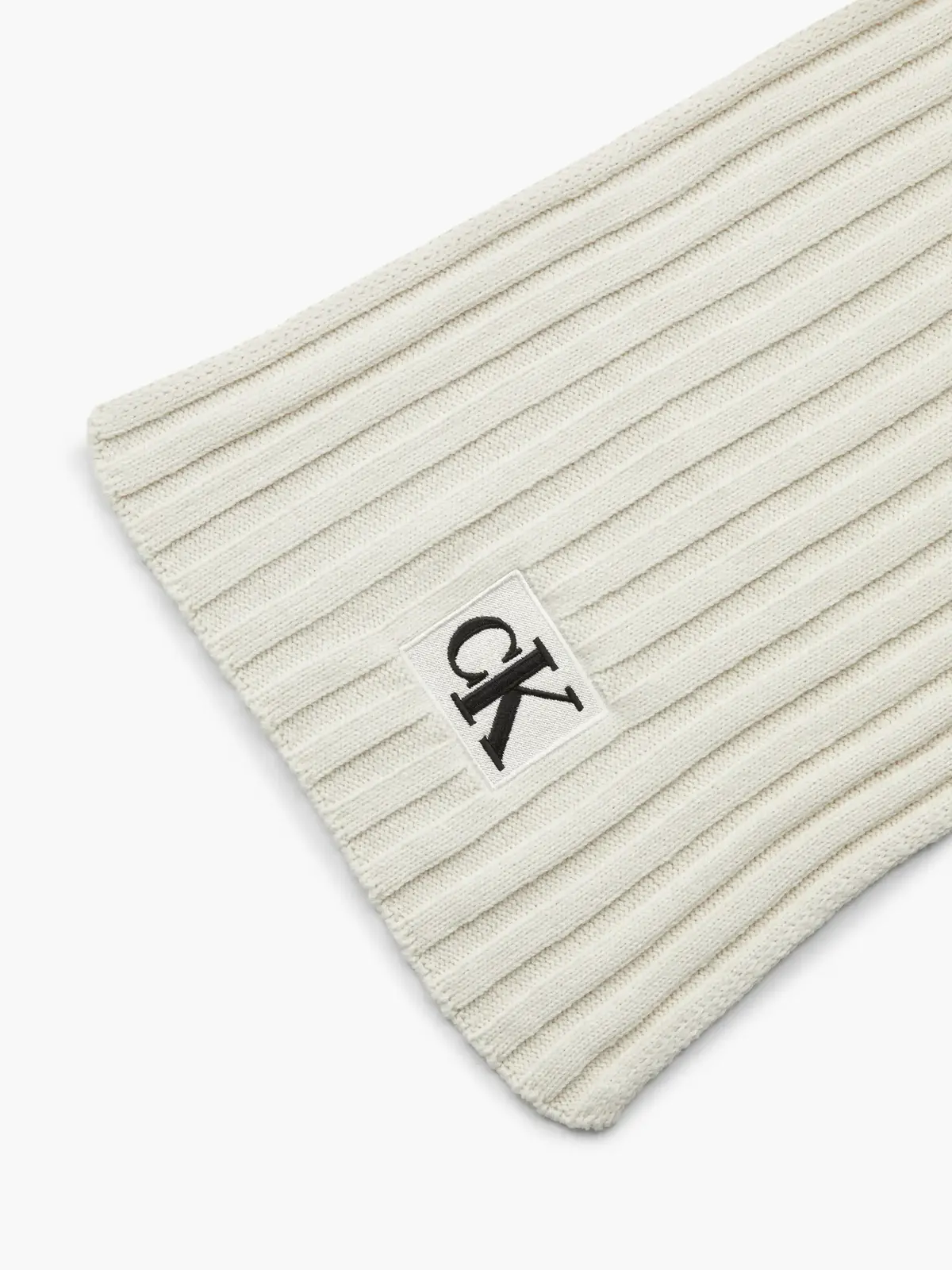 Calvin Klein MONOGRAM RIB SCARF Erkek Krem Atkı