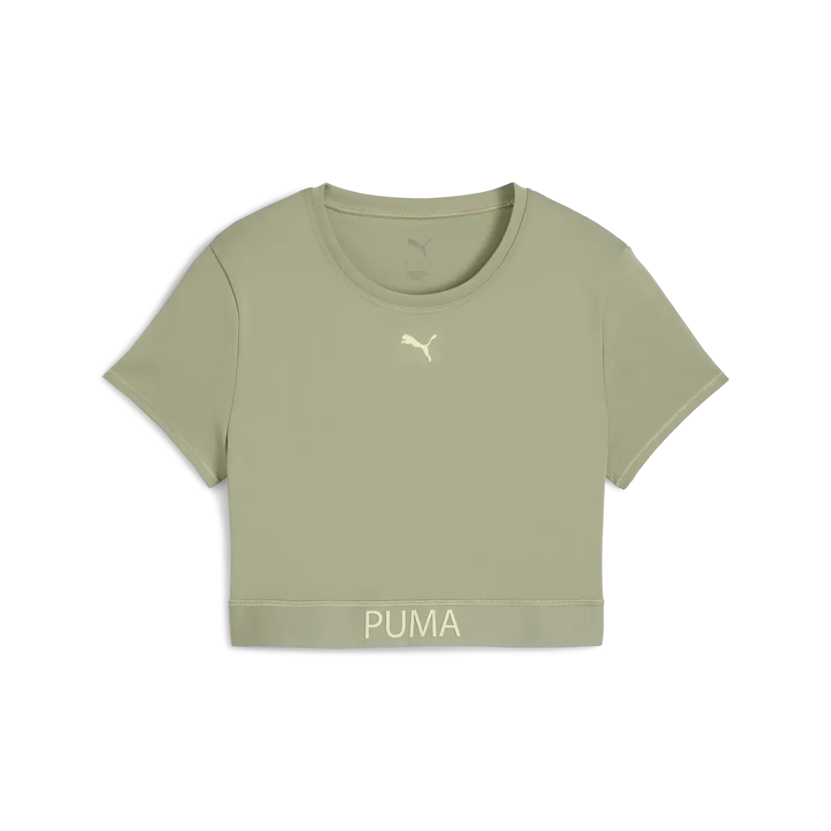 Puma W PUMA STRONG TEE - SHORT Haki Kadın Kısa T-Shirt