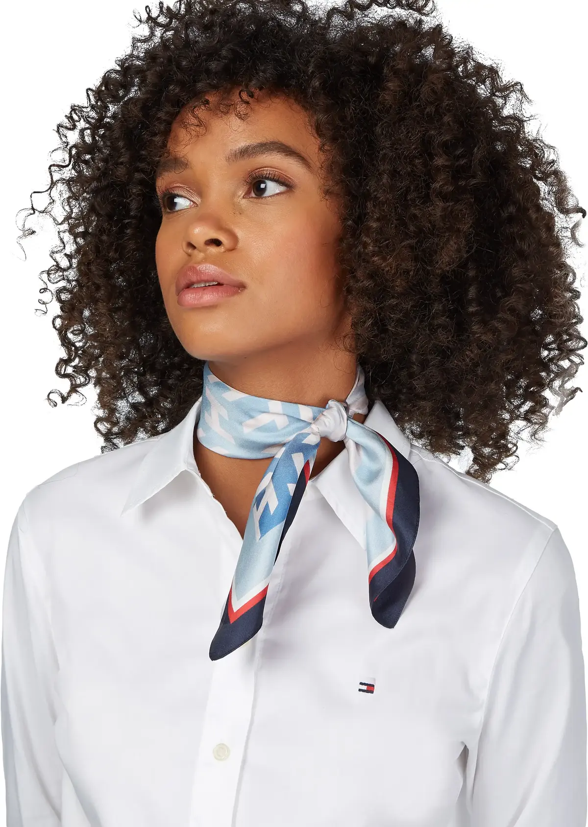 Tommy Hilfiger ICONIC POP SILK BAND Kadın Mavi Eşarp
