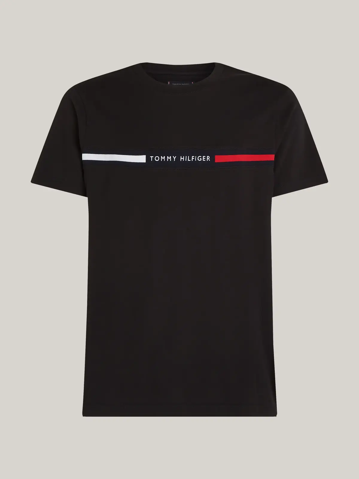 Tommy Hilfiger HILFIGER CHEST INSER, BDS Siyah Erkek T-Shirt & Polo