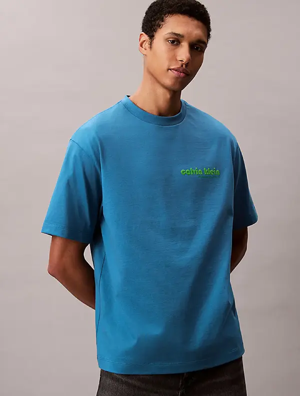 Calvin Klein SS 16S CALVIN KLEIN BAUHAUS GRAP Mavi Erkek Tişört