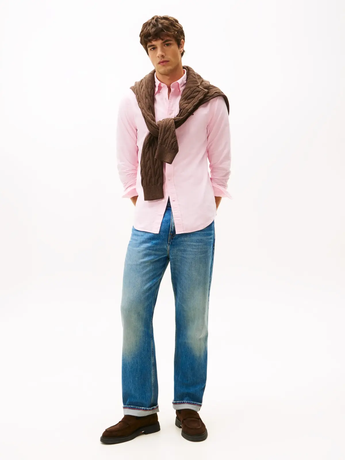 Tommy Hilfiger SOLID HERITAGE OXFOR, TOL Pembe Erkek Gömlek